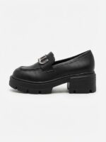 LADIES’ PU LOAFERS – MIU BADGE – CHUNKY SOLE – ASSORTED | SQUARE LIFE