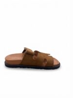 LADIES’ H-SHAPED SANDALS – SUEDE LOOK – VELCRO STRAP | PARIS ZOEY - Image 3