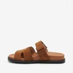 LADIES’ H-SHAPED SANDALS – SUEDE LOOK – VELCRO STRAP | PARIS ZOEY