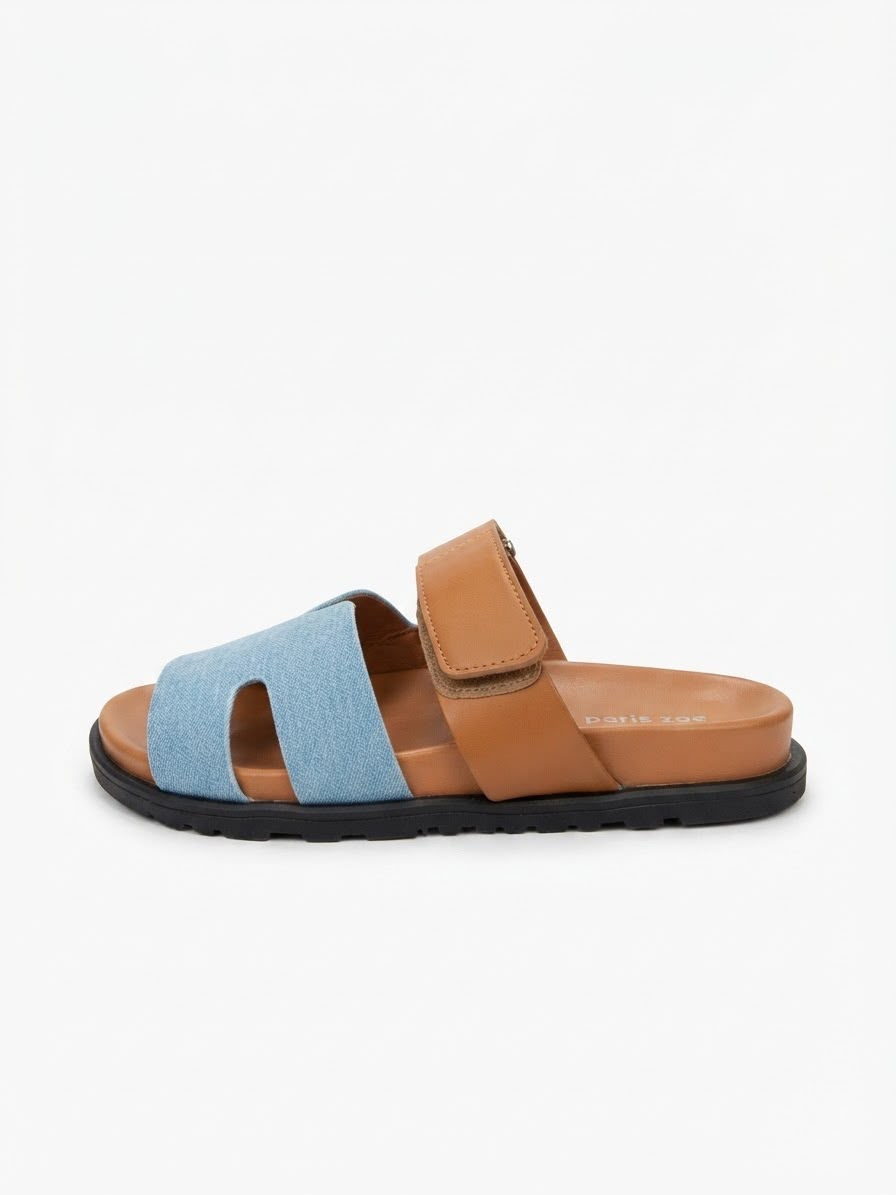WhatsApp Image 2026-10-09 at 17.02.54 (1) LADIES’ H-SHAPED SANDALS – SUEDE LOOK – VELCRO STRAP | PARIS ZOEY - Image 1