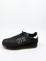 LADIES’ SIDE-LACE SNEAKERS – 1950 PRINT – NYLON & SUEDE | PC