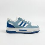 LADIES’ LACE-UP SNEAKERS – DOUBLE STRIPE – PU & SUEDE | SQUARE LIFE