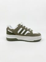 LADIES’ LACE-UP SNEAKERS – DOUBLE STRIPE – PU & SUEDE | SQUARE LIFE - Image 3