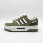 LADIES’ LACE-UP SNEAKERS – DOUBLE STRIPE – PU & SUEDE | SQUARE LIFE