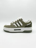LADIES’ LACE-UP SNEAKERS – DOUBLE STRIPE – PU & SUEDE | SQUARE LIFE