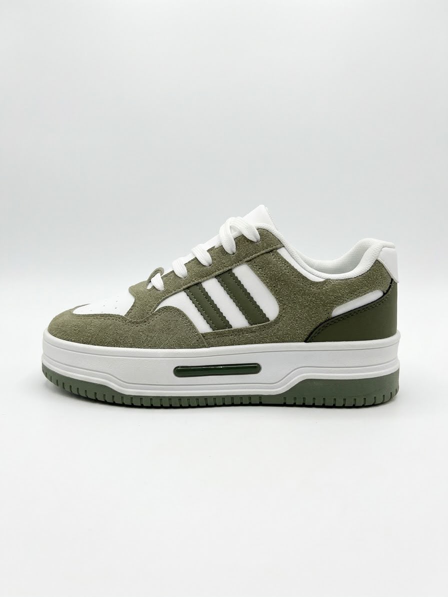 WhatsApp Image 2026-10-20 at 10.40.15 (2) LADIES’ LACE-UP SNEAKERS – DOUBLE STRIPE – PU & SUEDE | SQUARE LIFE - Image 1