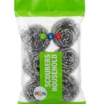 STAINLESS STEEL POT SCOURERS – 6 PIECES – HOUSEHOLD PRODUCTS