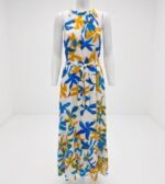 OLICO LADIES' SLEEVELESS HALTER-NECK TIERED DRESS – MULTICOLOUR - Image 2