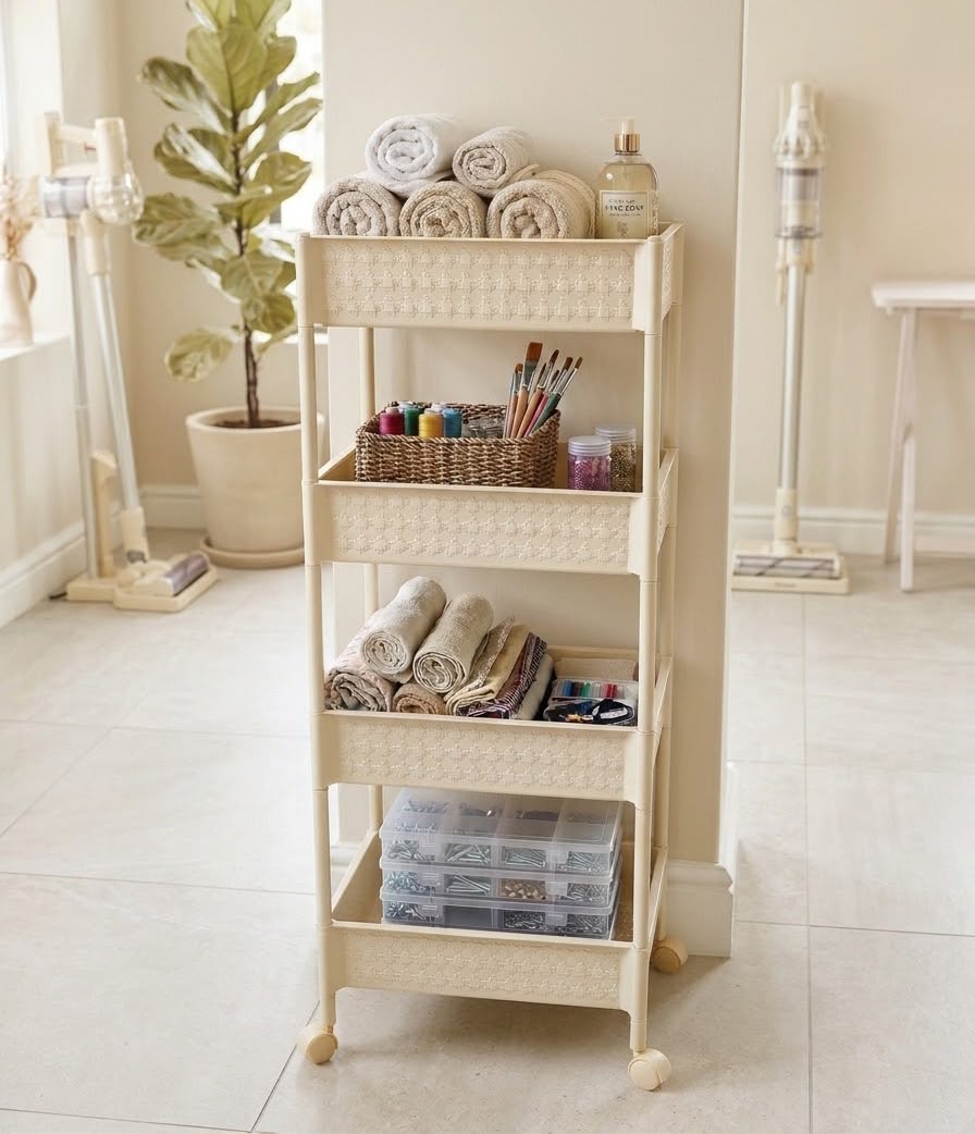 WhatsApp Image 2026-10-29 at 16.42.24 MULTI-PURPOSE PLASTIC 4-TIER STORAGE SHELF - Image 1