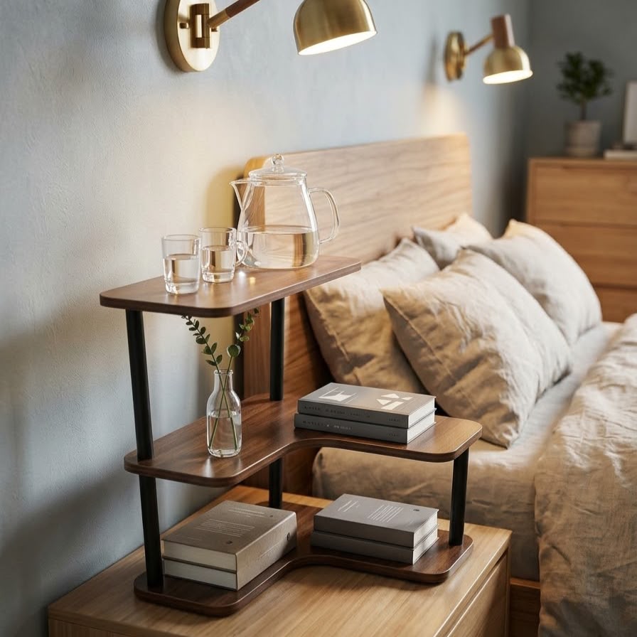 WhatsApp Image 2026-10-29 at 16.45.04 MULTI-PURPOSE 3-TIER L-SHAPED WOODEN STORAGE RACK - Image 1