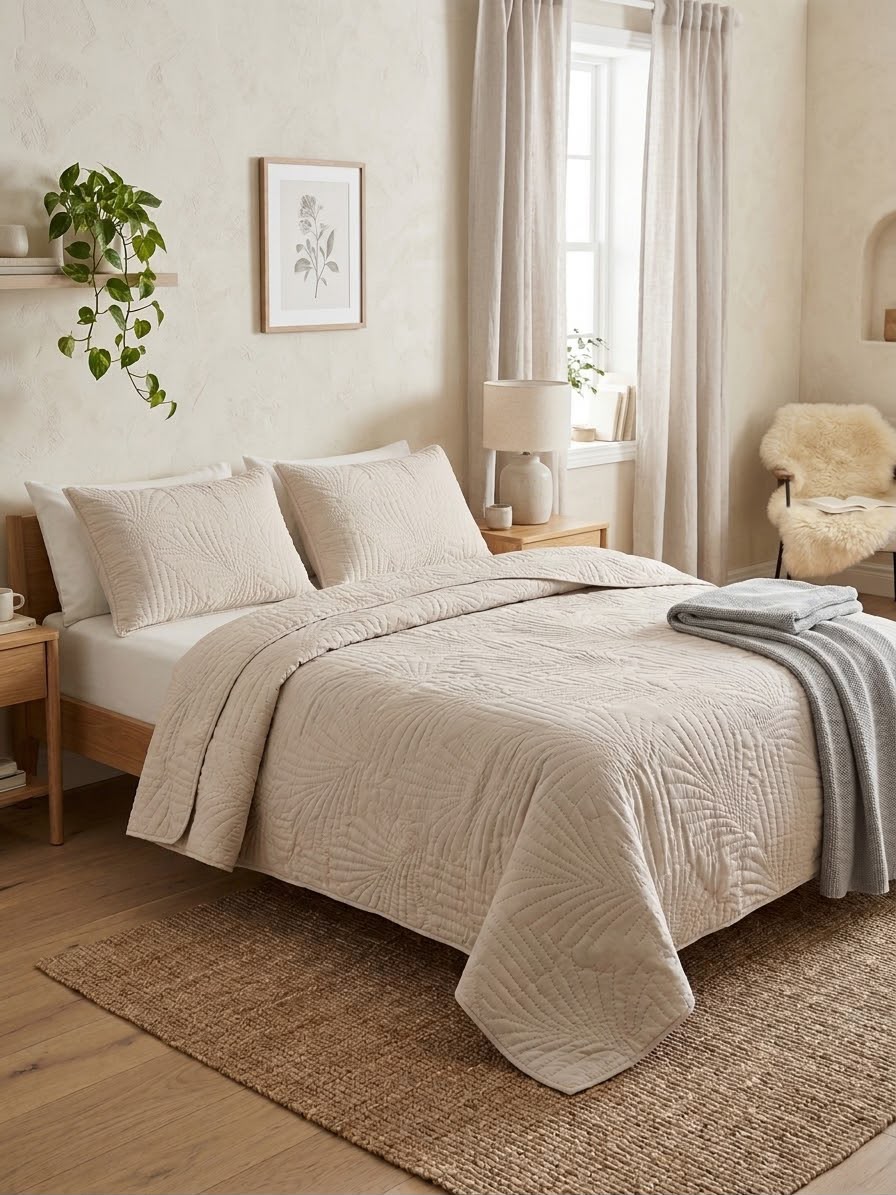 WhatsApp Image 2026-10-30 at 15.14.09 LIFETIME LINEN PINSONIC QUILT SET – 3 PIECE – QUEEN - Image 1