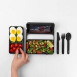 BAULETTO LUNCH BOX WITH UTENSILS & SILICONE HANDLE  - DOUBLE